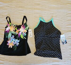 Floral and Polka Dot Tankini swim tops